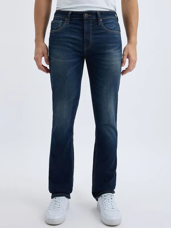 PEPE blue washed slim fit denim jeans