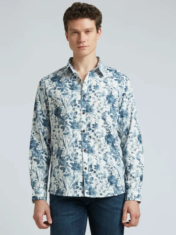 PEPE floral blue casual cotton shirt