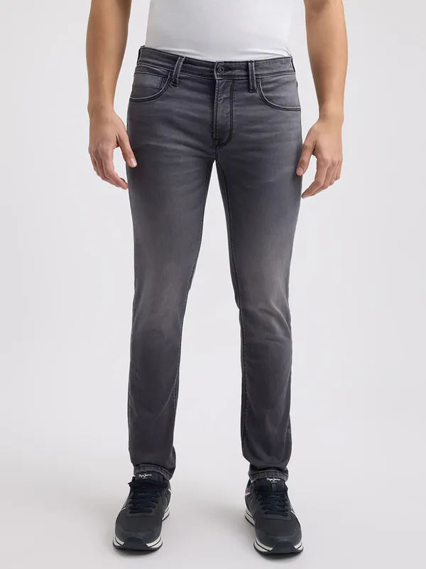 PEPE grey slim tapered jeans