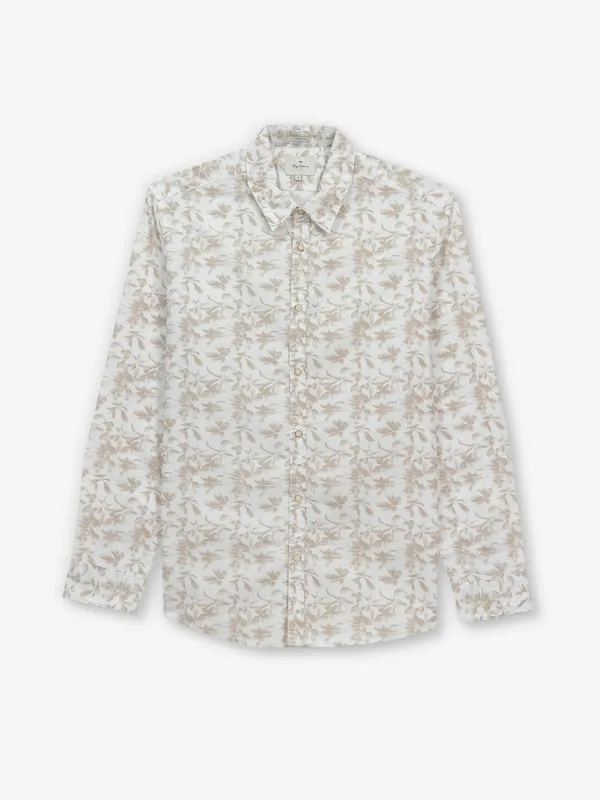 PEPE JEANS beige printed cotton shirt for men