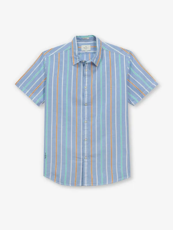 PEPE JEANS blue stripe cotton shirt