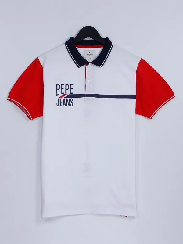 Pepe Jeans cotton white t shirt for men