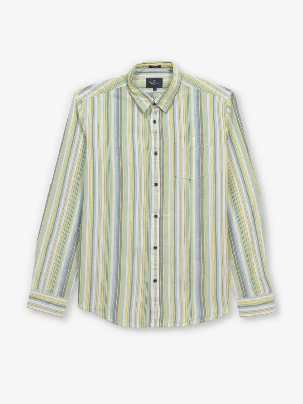 PEPE JEANS green stripe cotton shirt