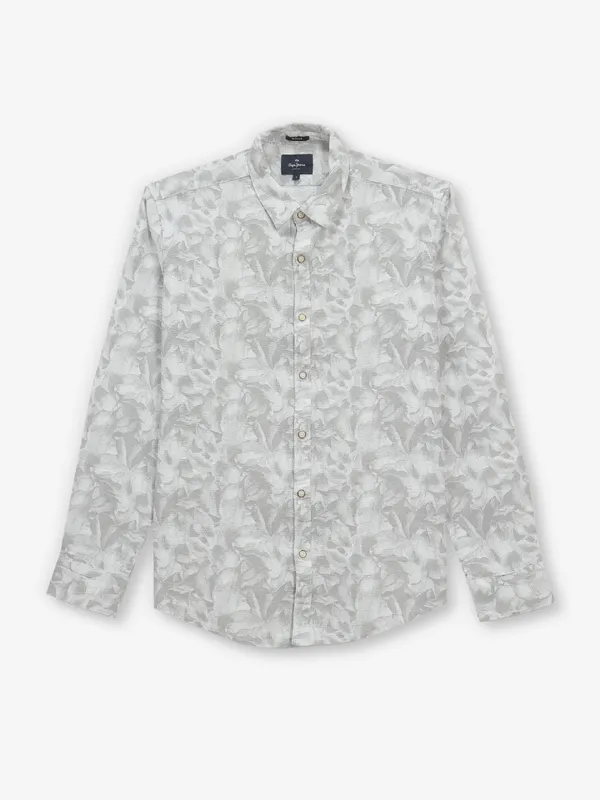 PEPE JEANS grey printed cotton shirt