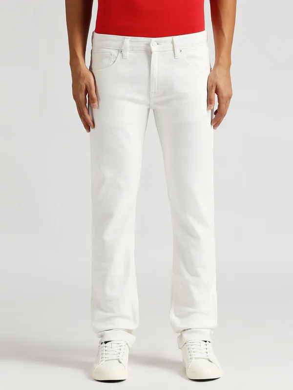 PEPE JEANS solid white slim fit jeans