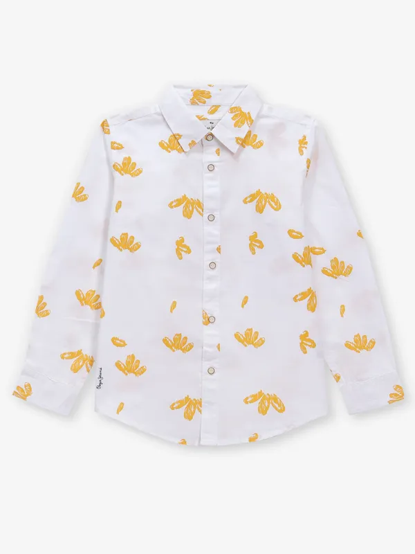 PEPE JEANS white cotton shirt in printed