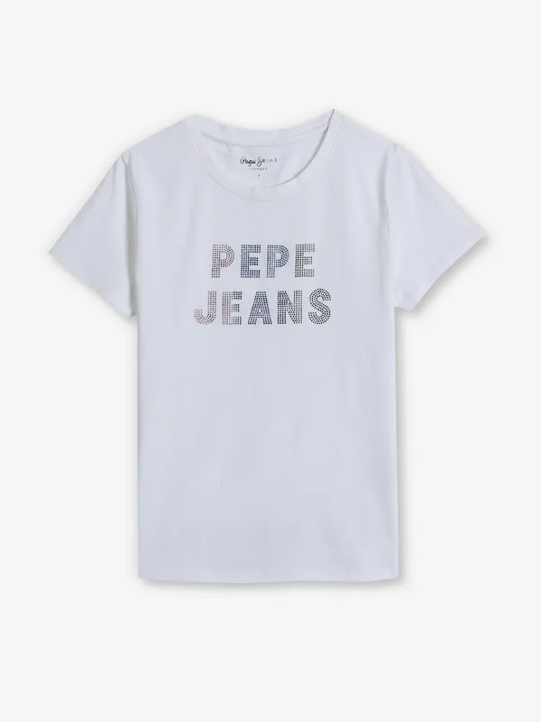 PEPE JEANS white cotton slim t-shirt