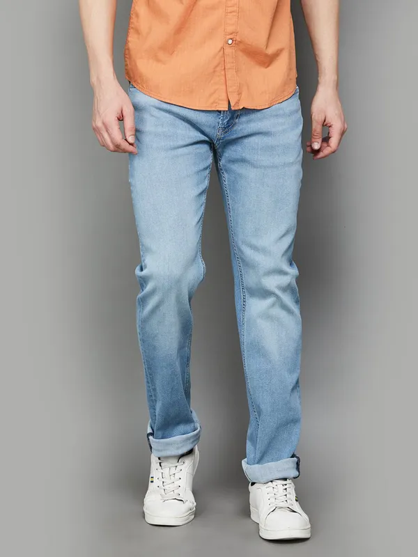 PEPE light blue washed regular fit denim jeans