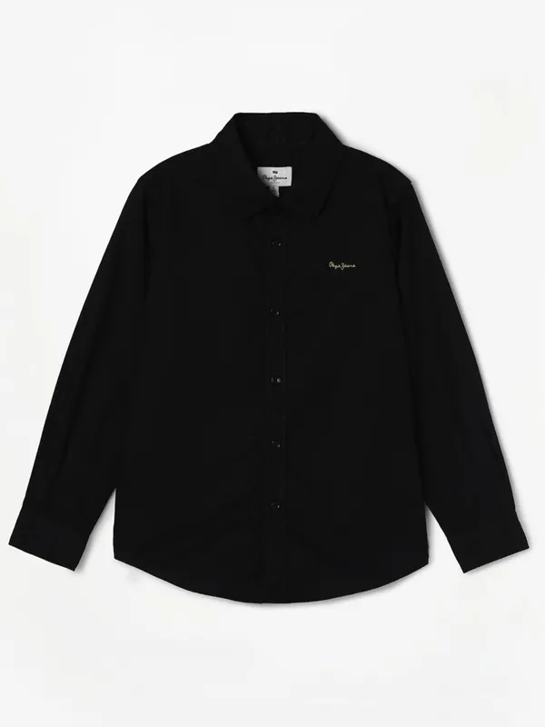 PEPE plain black cotton shirt