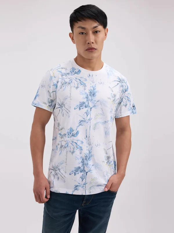 PEPE printed white casual cotton t-shirt for men
