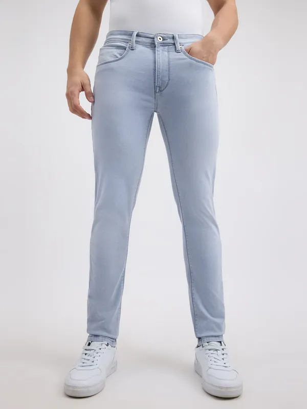 PEPE solid blue mens slim fit denim jeans