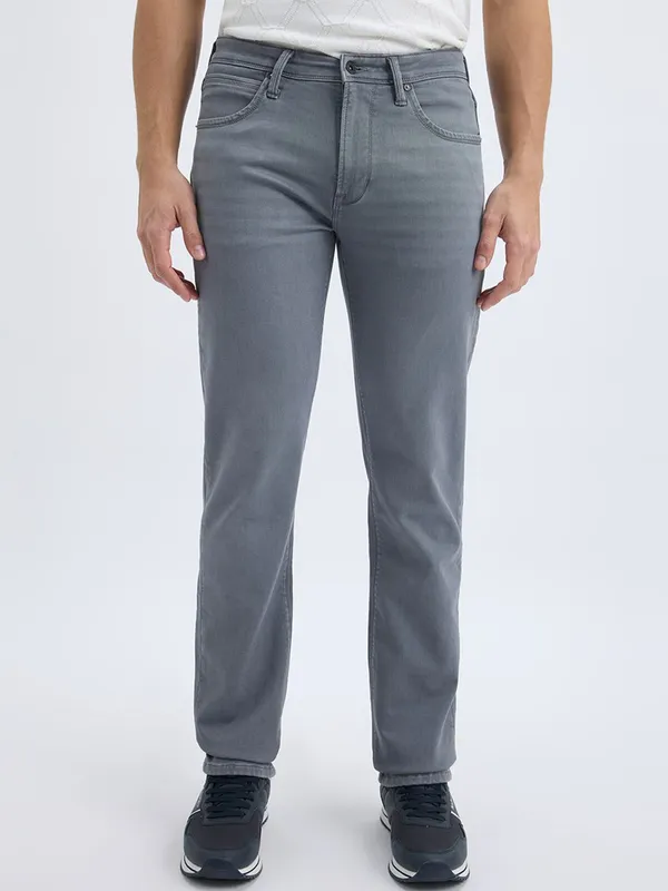 PEPE solid grey straight fit denim jeans