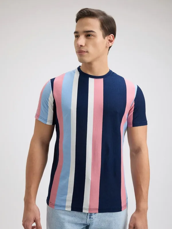 PEPE striped blue slim fit t-shirt for men