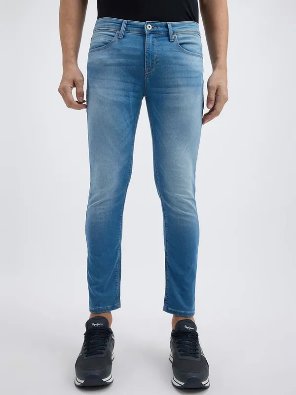 PEPE washed light blue skinny fit denim jeans