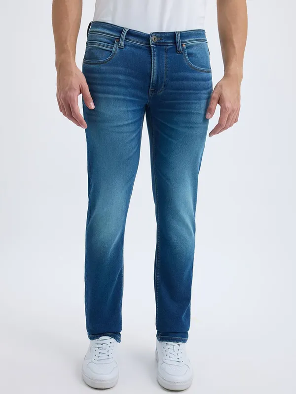 PEPE washed ocean blue slim fit denim for men