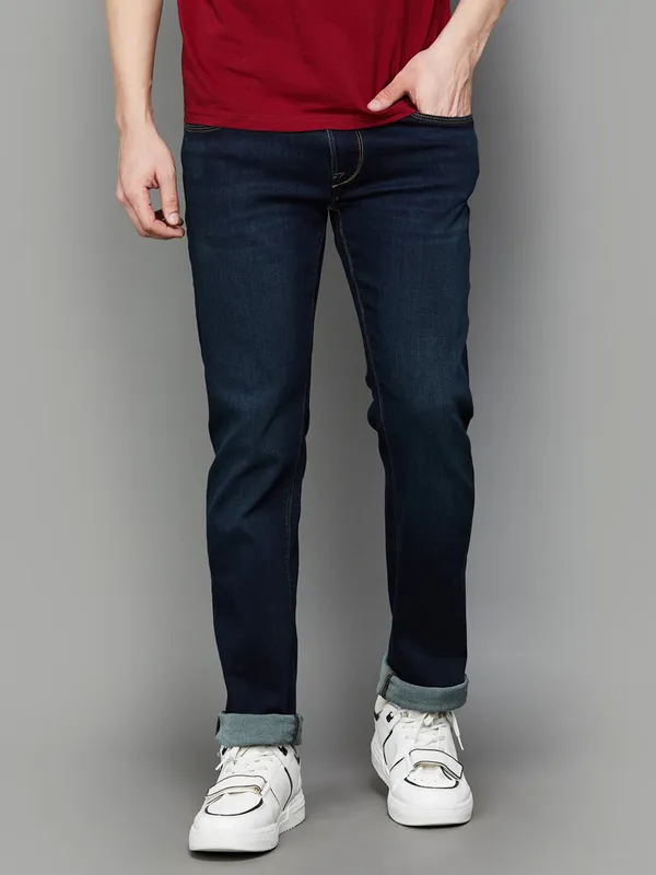 PEPE washed tint dark navy denim jeans