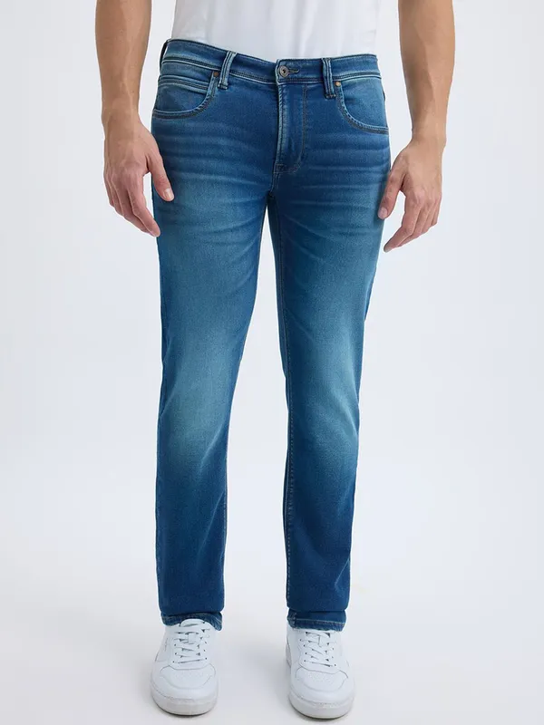 PEPE washed tint greenish blue denim jeans