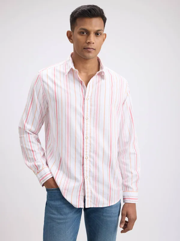 PEPE white stripe full sleeve shirt