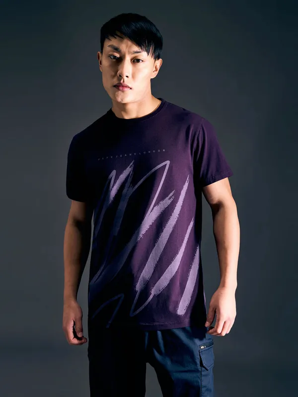 PEPE wine cotton slim fit t-shirt for men