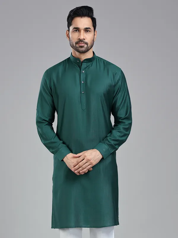 Pine green sober stylish kurta for men