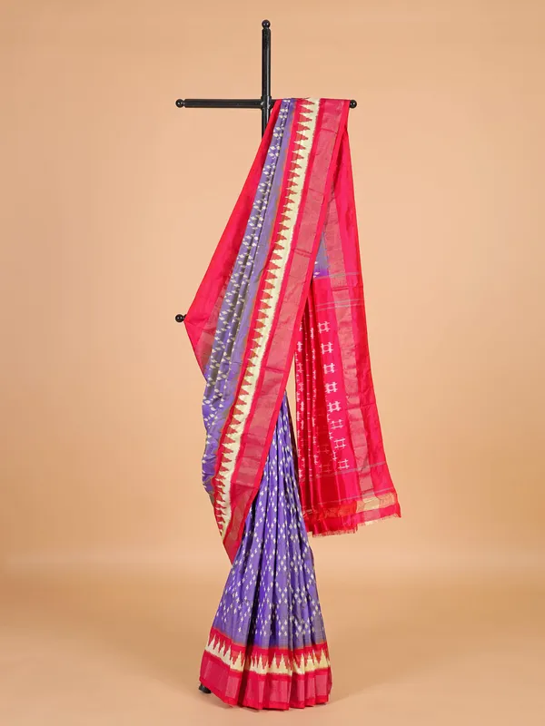 Pink and purple patola silk saree