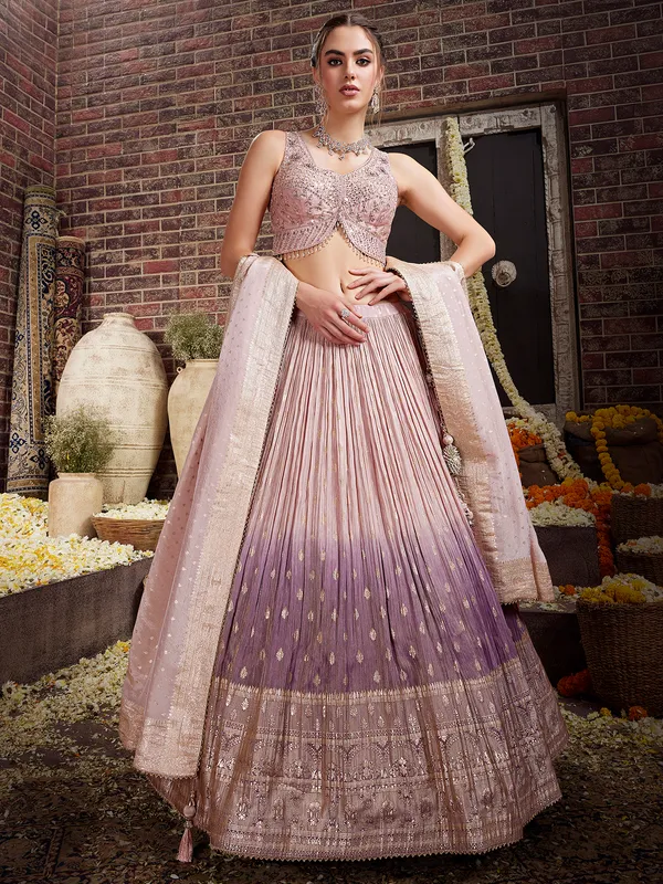 Pink georgette pink lehenga choli