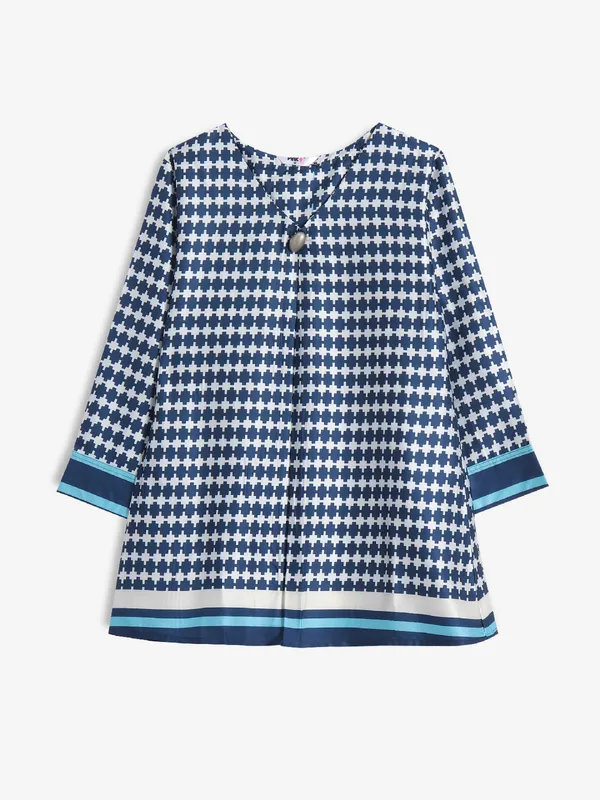 PINK NINE navy printed top