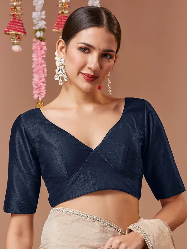 Pink silk blouse with V neck