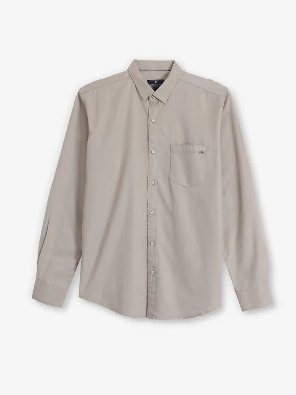 PIONEER beige palin cotton shirt