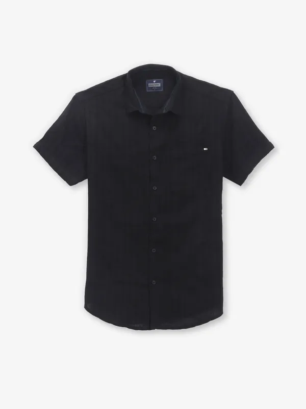 PIONEER black cotton stripe shirt