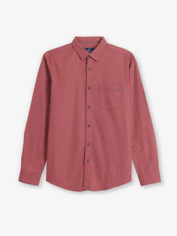 PIONEER brown plain cotton shirt