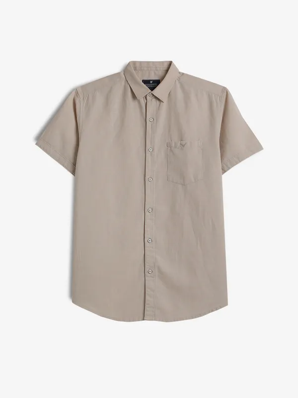 PIONEER cotton beige plain shirt
