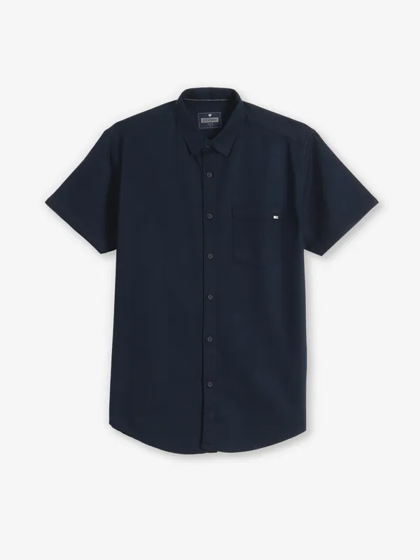PIONEER navy plain cotton shirt