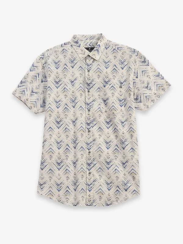 PIONEER off-white printed cotton shirt