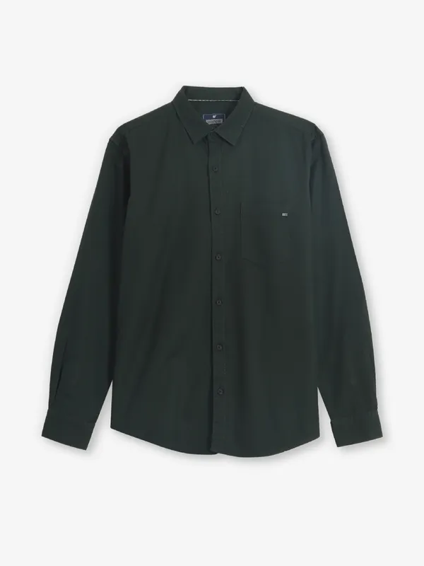 PIONEER olive cotton plain shirt