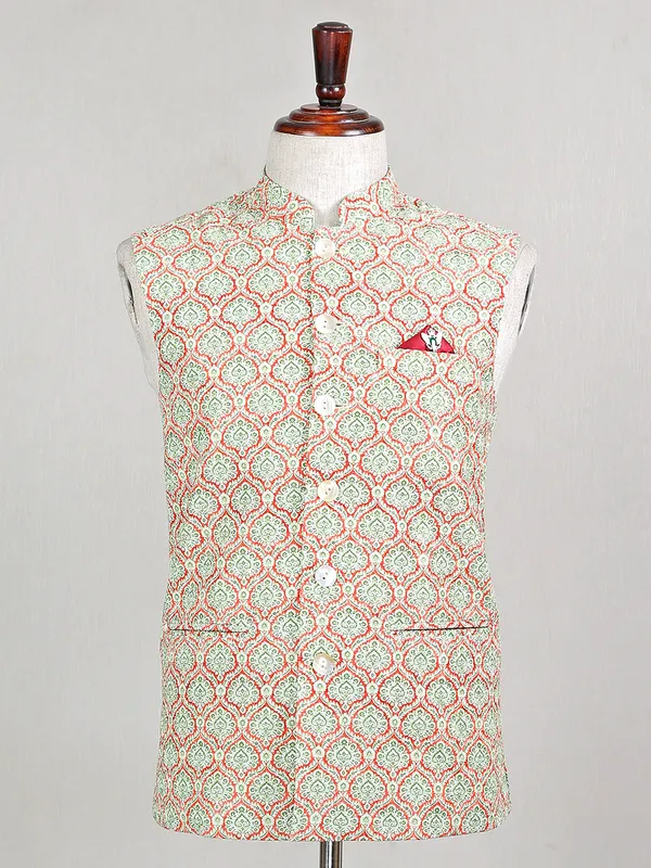 Pistachio green silk party events waistcoat