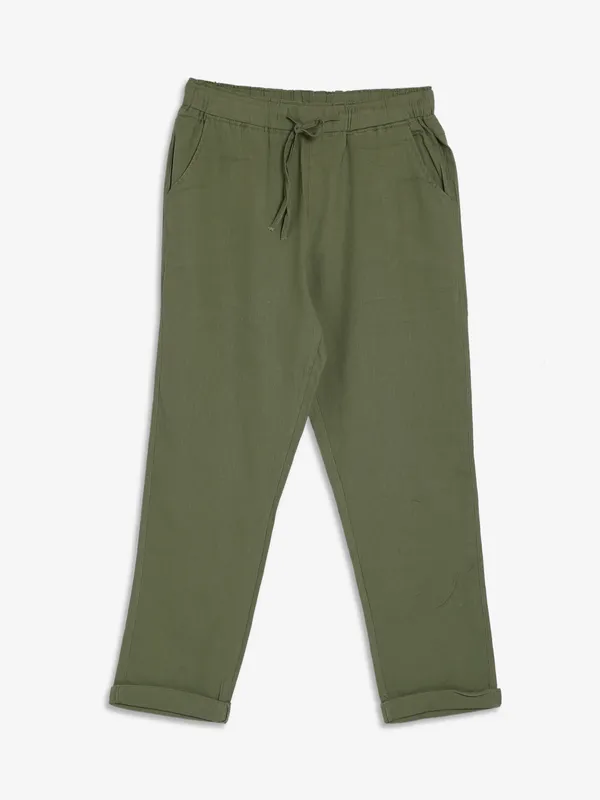 Global Republic plain cotton olive lower pant