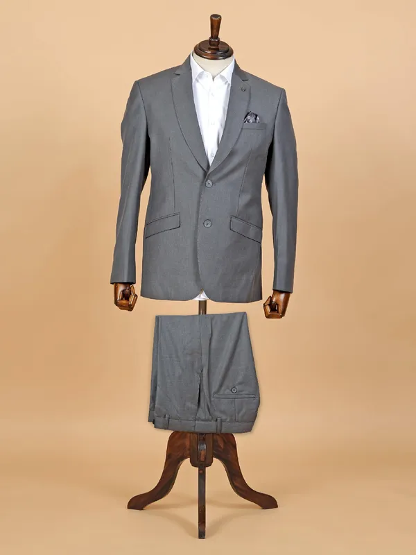 Plain grey terry rayon coat suit