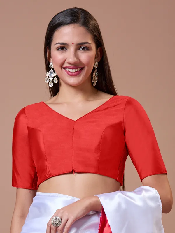 Plain ready made blouse in rich silk