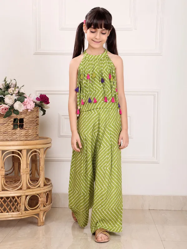 Printed cotton green co-ord set