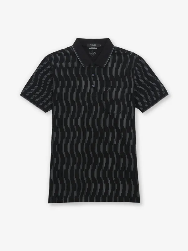 PSOULZ black cotton printed t-shirt