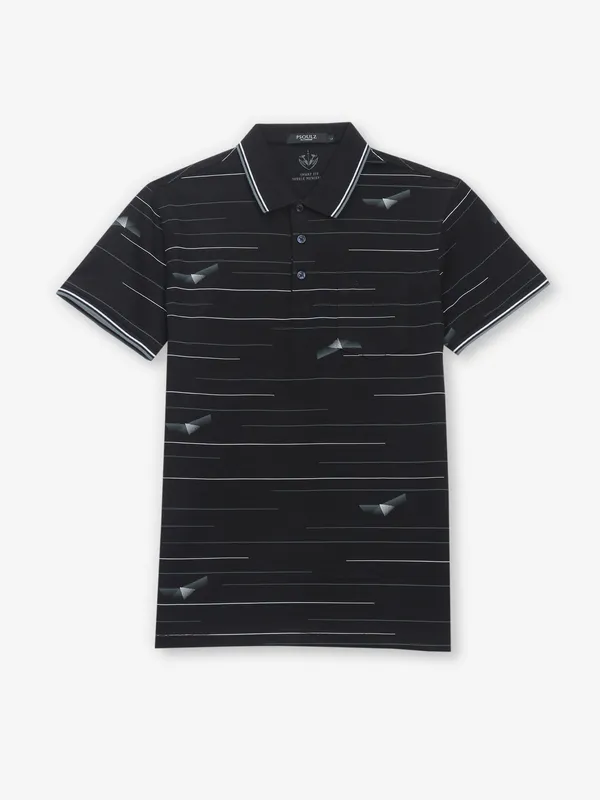 PSOULZ black stripe cotton t-shirt