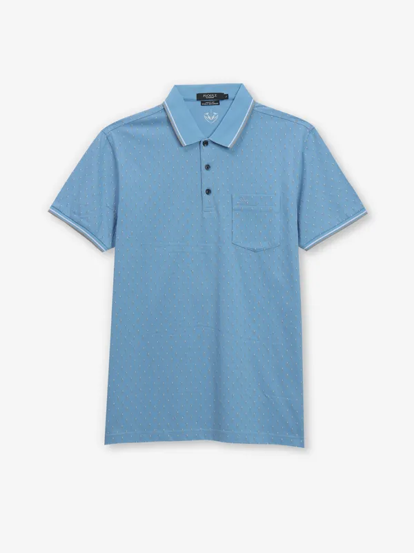 PSOULZ blue printed cotton t-shirt