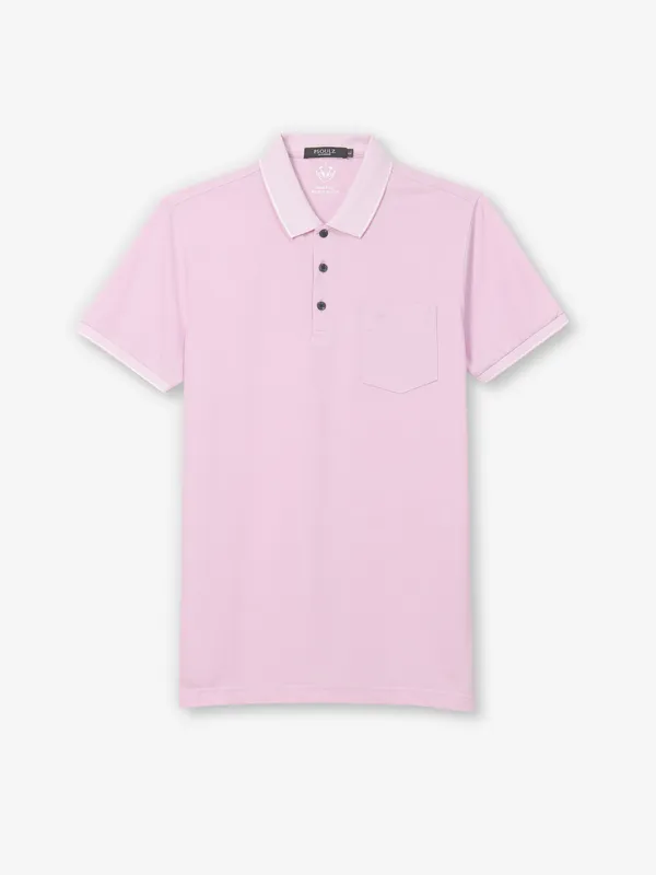 PSOULZ cotton pink slim fit t-shirt