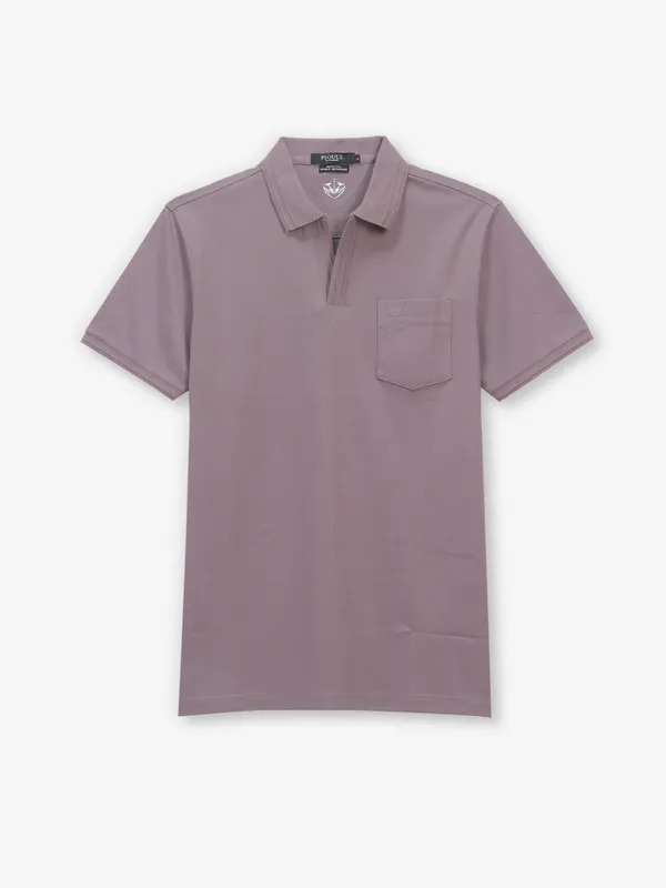PSOULZ lilac purple cotton slim fit t-shirt