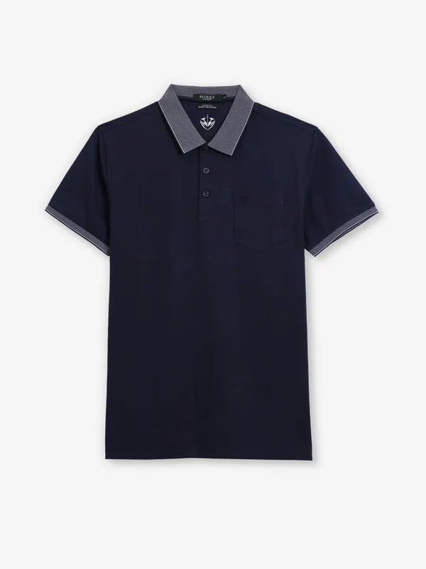PSOULZ navy plain cotton t-shirt