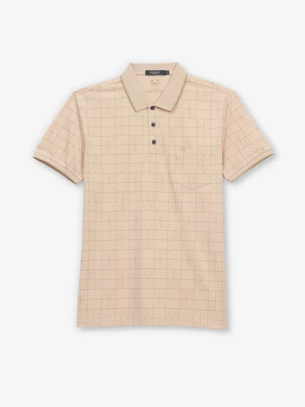 PSOULZ peach cotton printed t-shirt