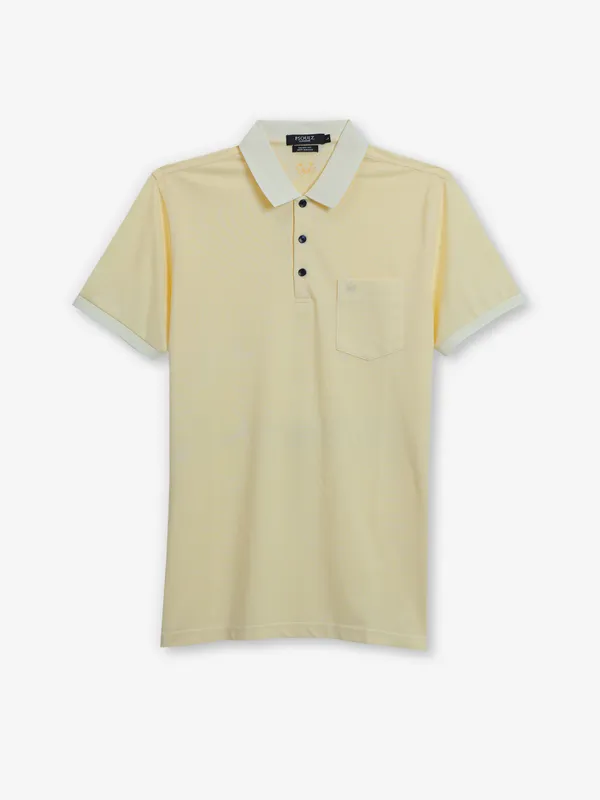 PSOULZ plain lemon yellow cotton t-shirt