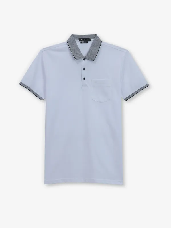 PSOULZ plain white cotton polo t-shirt