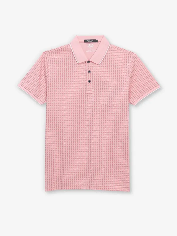 PSOULZ printed peach cotton t-shirt